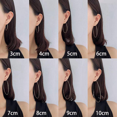 1mm Thin Extra Large Hoop Earrings?3 Pairs Set 90mm Huge Gold Hoops 18k Gold Plated Stainless Steel Big Gold Hoop Earrings for Women Girls...