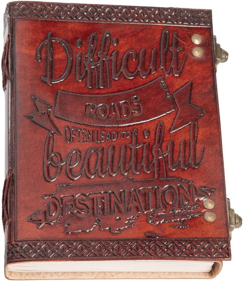 MONTEXOO Leather Journal Sketch book for Women Men - Motivational Journals for Writing 5 x 7 inches Unlined Paper 200 Pages Gift Quotes Vintage Br...