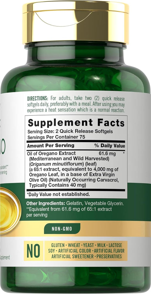 Carlyle Oregano Oil Extract | Max Potency | 150 Softgel Capsules | Non-GMO and Gluten Free Formula | Contains Carvacrol...