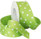 Morex Grosgrain Dot Ribbon, 1-1/2-Inch by 20-Yard Spool, Apple Green with White Dots,3908.38/20-550...