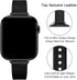 OUHENG Slim Bands Compatible with Apple Watch Band 46mm/49mm/45mm/44mm/42mm, Women Genuine Leather Thin Strap for iWatch Ultra 2/1 SE Series 10 9 ...