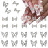 20Pcs Silver Butterfly Bow Nail Charms LRKNNO Shiny 3D Butterfly Nail Gems Charms for Nails Alloy Bows Nail Rhinestones Crystals Butterfly Nail Ar...
