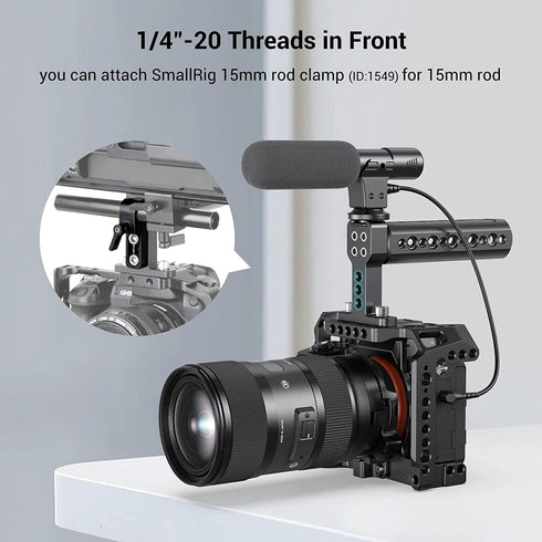 SmallRig Camera Top Handle Grip, DSLR Cage Handle with Cold Shoe Mount for Camera Rig - 1638...