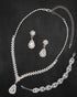 Women Crystal Necklace Earrings Bracelets Set Wedding Rhinestones Necklaces Rhinestone Teardrop Pendant Earrings Shiny Bracelet Jewelry for Brides...