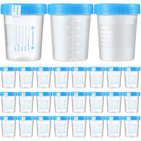 25 Pcs Disposable Urine Cup Specimen Cups with Lids and Tamper Evident Seal 4 oz Specimen Container Urine Sample Containers Urine Sample Cups for ...