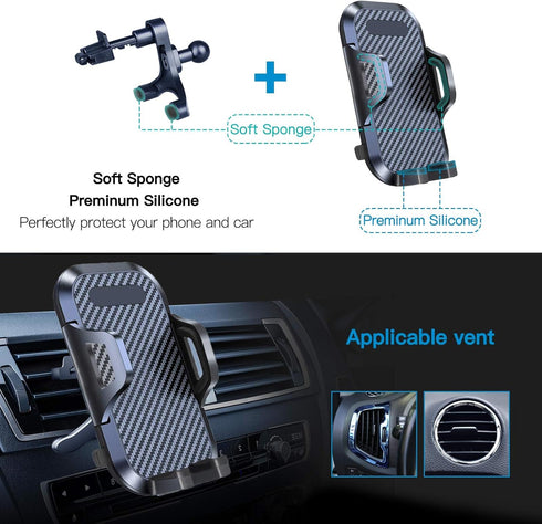 wipalor Universal Car Phone Holder Mount for Dashboard Windshield, Upgraded Air Vent Cell Phone Holder for Car, Long Arm Strong Suction Car Phone ...