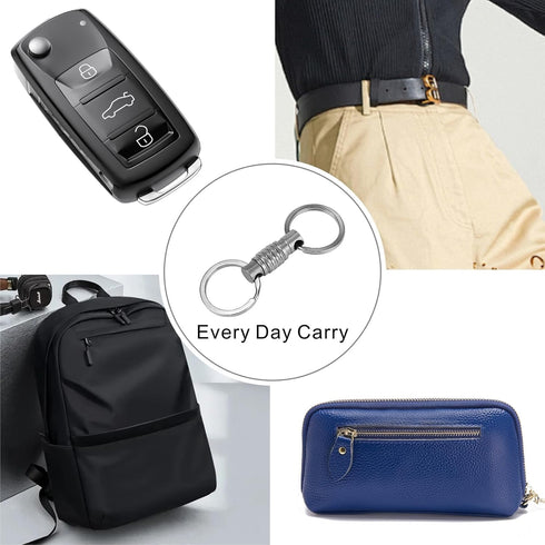 Noopel Quick Release Keychain 1 Pack, Titanium Key Ring Detachable Heavy Duty Keyring Mens Car Key Holder with 2 Stainless Steel Key Rings...