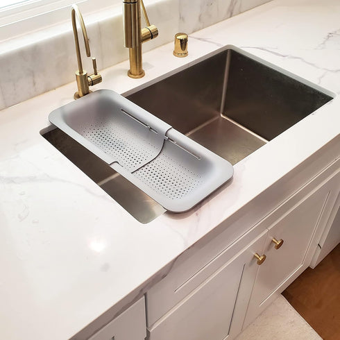 Makerstep Over the Sink Colander Strainer Basket - Expandable, Wash, Drain, and Dry. - New Home Kitchen Essentials, Multifunctional Kitchen Gadget...