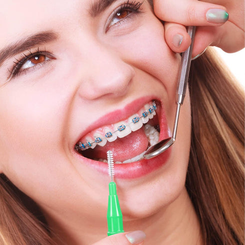 350 Pieces Interdental Brush Tooth Floss Tooth Cleaning Tool Toothpick Dental Tooth Flossing Head Oral Dental Flosser Teeth Soft Dental Picks Refi...