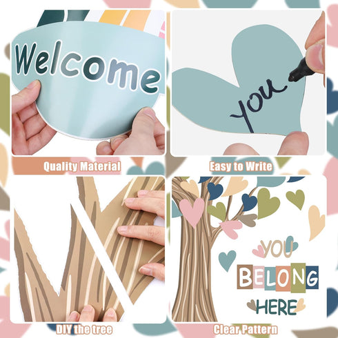 Classroom Tree Bulletin Board Decorations Boho Heart Tree Paper Cutouts You Belong Here Tree Accents Welcome Bulletin Board Decor for School Nurse...