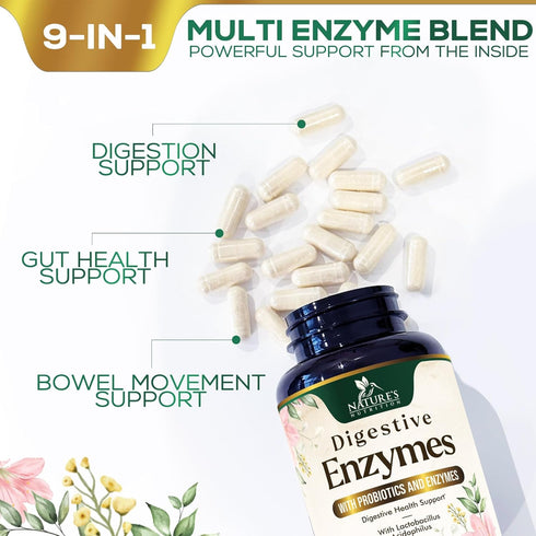 Digestive Enzymes with Probiotics - Probiotic Multi Enzymes with Probiotics and Prebiotics for Digestive Health and Bloating Relief for Women and ...