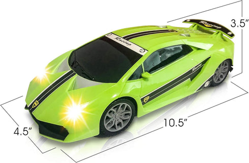 ArtCreativity Green Racer Car with Lights and Sounds, Light-Up Push n Go Racer Car for Kids, LED Headlights and Engine Sound, Best Birthday Gift f...