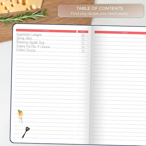 Clever Fox Recipe Book - Make Your Own Family Cookbook & Blank Recipe Notebook Organizer, Empty Cooking Journal to Write in Recipes, A5, Stores 60...
