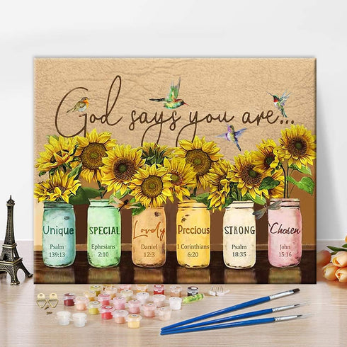DIY Painting by Numbers for Adults, Sunflower Paint by Numbers, 16X20 Inch Adults Paint by Number Kits for Beginners on Canvas, Flameless Color by...