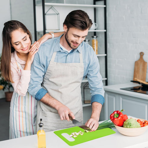 Kitchen Cutting Board Set of 3, Plastic Cutting Boards with Easy Grip Handle for Kitchen Cooking, Non Slip Cutting Mat Pad for Meat, Fruit, Vegeta...