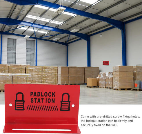 Lockout Tagout Station, Padlock Station 4.7in Length 0.4in Width Alloy Steel Holds up to 8 Lockout Locks, Lockout Tagout Locks Station for Machine...