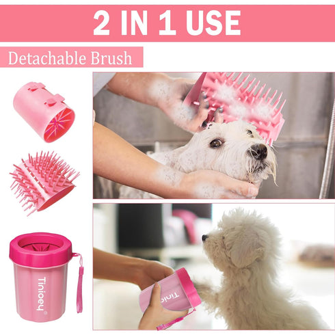 Dog Paw Cleaner for Medium Dogs (with 3 Absorbent Towels), Dog Paw Washer, Muddy Paw Cleaner, Pet Foot Cleaner (Medium, Red)...