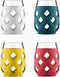 Ello Cru 17oz Stemless Wine Glass Set with Protective Silicone Sleeves, Dishwasher Safe, Cocktail Glass Pack Perfect for Summer Patios and Parties...
