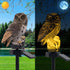 LED Solar Grey Owl Light, Outdoor Cute Animal Courtyard Warm Light Decorative Light, Infinite Dusk to Dawn Garden Light Waterproof....