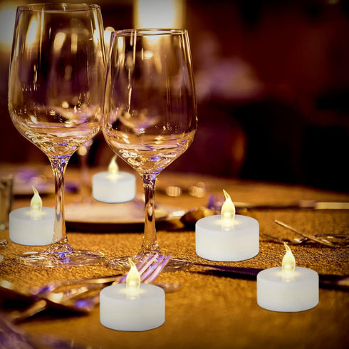 Flameless LED Tea Light Candles: 24 Pack Battery - Powered Fake Candles,Batteries Included,Unscented,for Seasonal & Festival Celebration,Warm Whit...