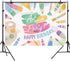 Happy Birthday Backdrop Painting Let's Put The Art in Party Background for Photography Dress for a Mess Splatter Paint Birthday Party Decoration S...