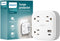 Philips 3-Outlet Surge Outlet Extender with USB, 1 USB-A, 1 USB-C, 12W, 980J, White - SPP9393W/37...