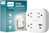 Philips 3-Outlet Surge Outlet Extender with USB, 1 USB-A, 1 USB-C, 12W, 980J, White - SPP9393W/37...