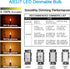 T45/T14 LED Bulb Dimmable, 2W Tubular Light Bulbs 25 Watt Equivalent, Vintage Filament Edison Bulb for Open Style Pendant Lights, E26 Medium Base,...