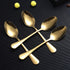 Gold Dinner Spoon of 4, Berglander 7.5" Stainless Steel Titanium Plating Shiny Gold Soup Spoons Silverware, Golden Soup Spoon Table Spoon Set Stur...