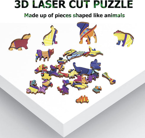 Wooden Jigsaw Puzzles,Unique Shaped Jigsaw Puzzles, Jigsaw Puzzles for Adults,Wood Cut Puzzles,Animal Shaped Puzzles,Colorful Puzzle Clown Best Gi...