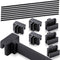 24 Pcs Hanging File Rail and Clip Set 16 Black Hanging File Clips 8 PVC File Cabinet Rails File Drawer Support Black Rail Clips for Home Office St...