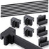 24 Pcs Hanging File Rail and Clip Set 16 Black Hanging File Clips 8 PVC File Cabinet Rails File Drawer Support Black Rail Clips for Home Office St...