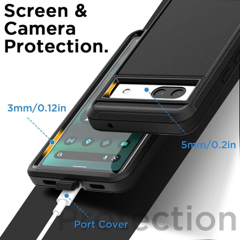 AICase for Google Pixel 7A Case Heavy Duty, Shockproof Drop Protective Rugged Tough Durable Cell Phone Cover for Google Pixel 7A, Black...