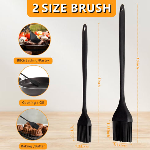 Silicone Basting Pastry Brush, Silicone Basting Brush For Cooking Heat Resistant and One-Pieces Design, BPA-Free, Brushes Spread Oil Butter Sauce ...