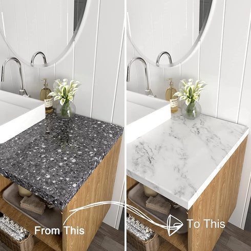 Decotalk Marble Contact Paper White Marble Contact Paper for Countertops Marble Contact Paper Peel and Stick Marble Wallpaper for Kitchen Countert...