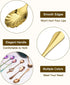 uxcell 7Pcs Stainless Steel Shell Shape Coffee Spoon Tableware Dessert Spoons Stirring Mixing Spoon for Tea Coffee Cake Sugar, 5 Inch Gold...