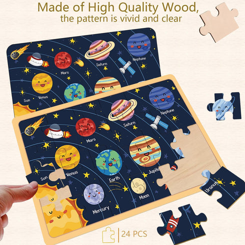 Puzzles for Kids Ages 4-6 Years Old, 4 Pack 24 PCs Jigsaw Puzzles Preschool Educational Brain Teaser Boards Toys Gifts Toddlers Children, Wooden p...