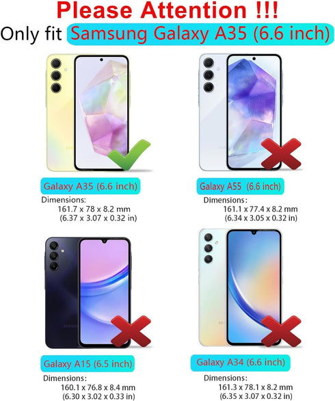 Qinmay Phone Case for Samsung Galaxy A35 5G Case with HD Screen Protector, Samsung A35 5G Case Durable Shockproof 3-Layer Cover for Galaxy A35 5G ...