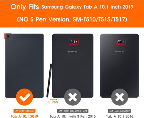 Soke Galaxy Tab A 10.1 Case 2019, Premium Shock Proof Stand Folio Case, Multi- Viewing Angles, Soft TPU Back Cover for Samsung Galaxy Tab A 10.1 i...