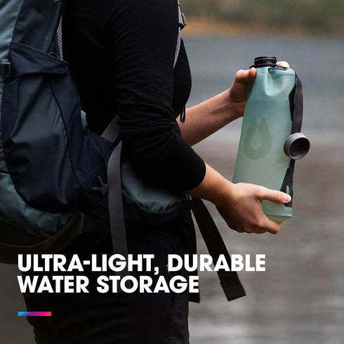 Hydrapak Seeker - Collapsible Water Storage (2L/70oz) - BPA & PVC Free Camping Hydration Reservoir Bag - Sutro Green...