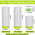 3 Rolls Pre-Taped Masking Film,Tape and Drape for Painting,66-Feet x 22/43/59-In Masking Paper for Automotive Painting Covering,Paint Adhesive Mas...