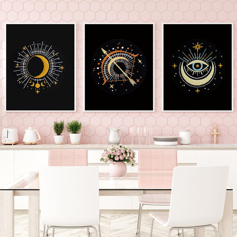 Louise Maelys 3 Set Tarot Moon Embroidery Kits for Beginners with Evil Eye pattern,Adults Starter Cross Stitch Kit DIY Needlepoint Kits...