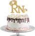 RN Cake Topper, Congrats Grad Nurse Cake Decor, 2025 Nursing School Graduation Party Decorations Supplies,Gold Glitter...