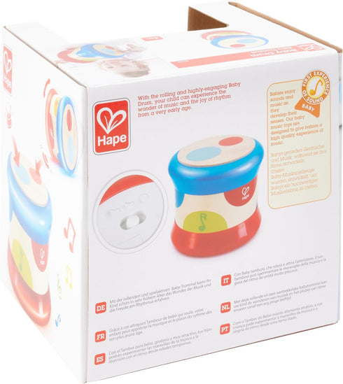 (Baby Drum) - Hape Baby Drum Colourful Rolling Drum Musical Instrument Toy For Toddlers, Rhythm & Sound Learning, Battery Powered (E0333)...