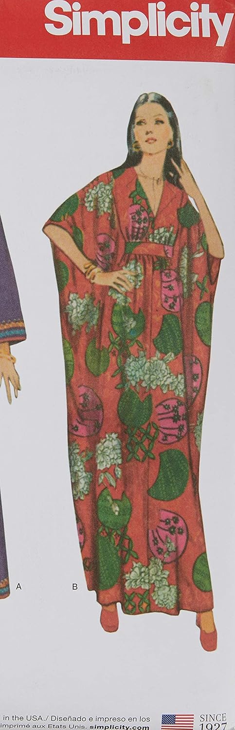 Simplicity US8505A 1970's Vintage Fashion Women's Ankle Length Caftan Sewing Pattern Kit, Code 8505, Sizes 10-20...