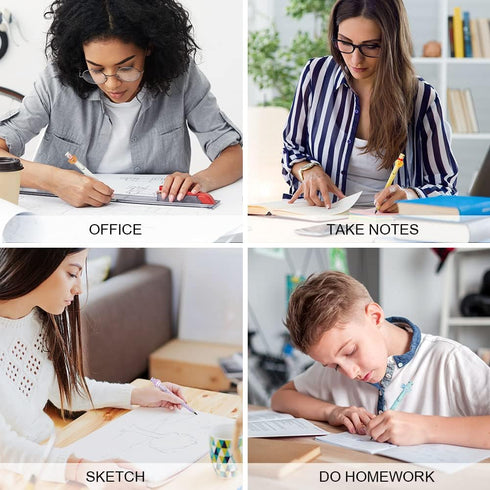 6 Sets Infinity Pencil Reusable Inkless Pencil No Sharpen Everlasting Pencil with Extra 6 Replaceable Nibs and 6 Cute Pencil Cups Infinite Pencil ...