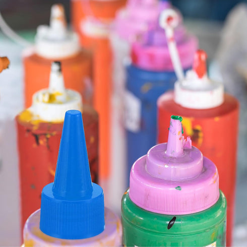 PATIKIL Twist Bottle Caps, 24Pcs 20/410 Squeeze Flip Bottle Cap Replacement Caps for Glue Dispensing Bottles Dispensing Caps Paint Bottles, White...