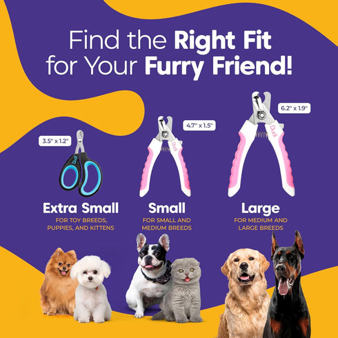 Dudi Pet Nails Clippers for Cats and Nail File - Cat Nail Trimmers with Lock Guard - Razor Sharp Grooming Clipper Trimmer Blades for All Breed Siz...