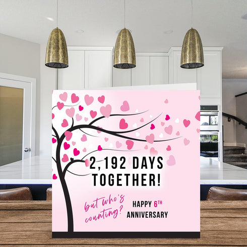 Funny Iron Anniversary Card for Wife or Husband - 2192 Days Together - I Love You Gifts, Happy 6th Wedding Anniversary Cards for Partner, 5.7 x 5....