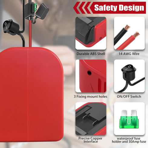 for V20 Craftsman 20V Battery Power Wheel Adapter?Power Wheels Battery Converter Kit with Fuses & Wire Terminals, 14AWG Wire, Power Connector for ...